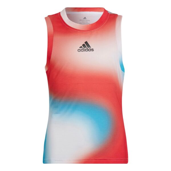 Adidas Girls Match Tank Top White/Vivid Red