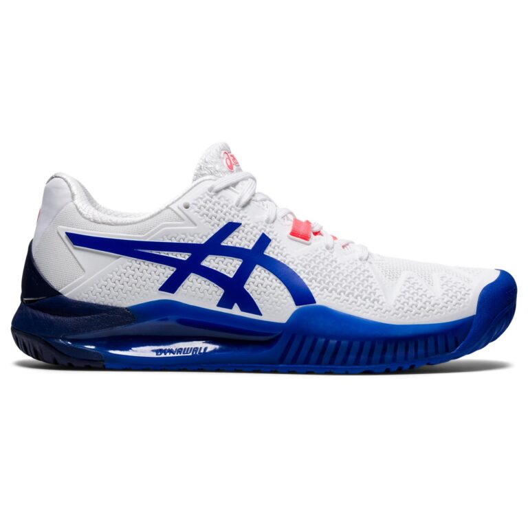 Asics Gel-Resolution 8 Dame White/Lapis Lazuli Blue - OLD