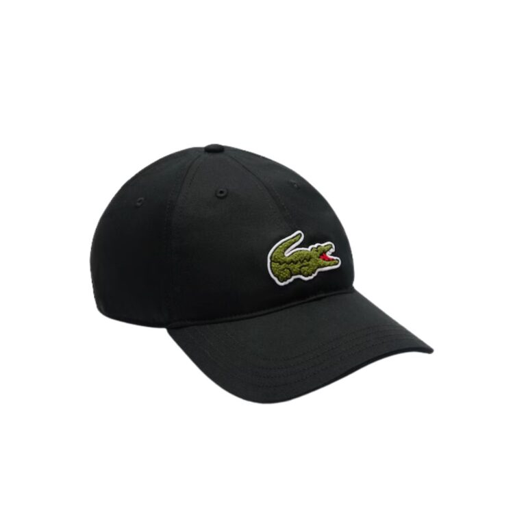 Lacoste Crocodile Badge Cotton Twill Cap Black