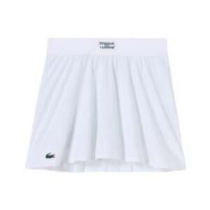 Lacoste Pleat Back Ultra-Dry Skirt Women White/Green - OLD