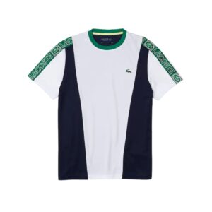 Lacoste Sport Branded Bands Piqué T-shirt White/Navy Blue/Green - OLD
