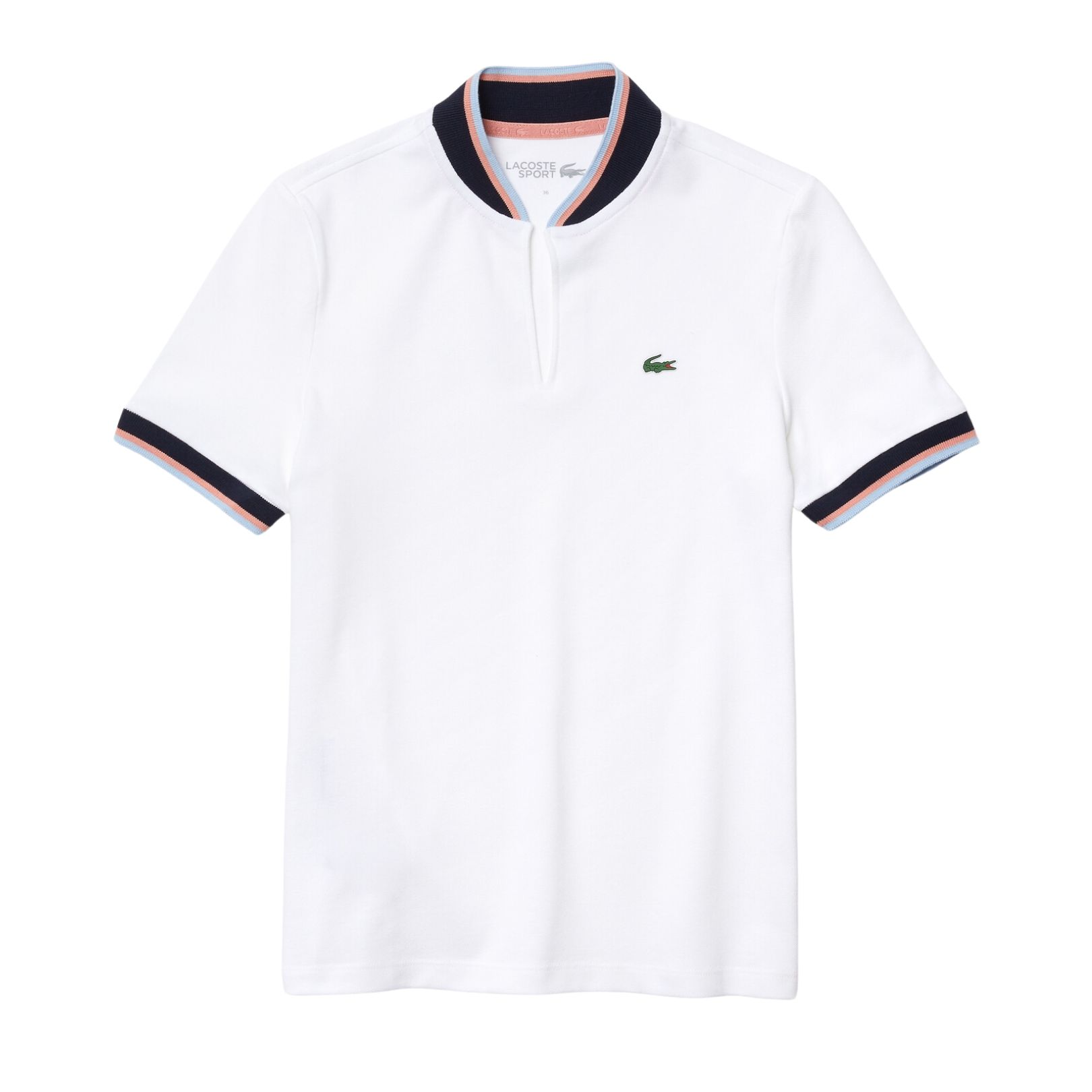 Lacoste Sport Fit Stretch Piqué Women Polo White/Navy Blue - OLD