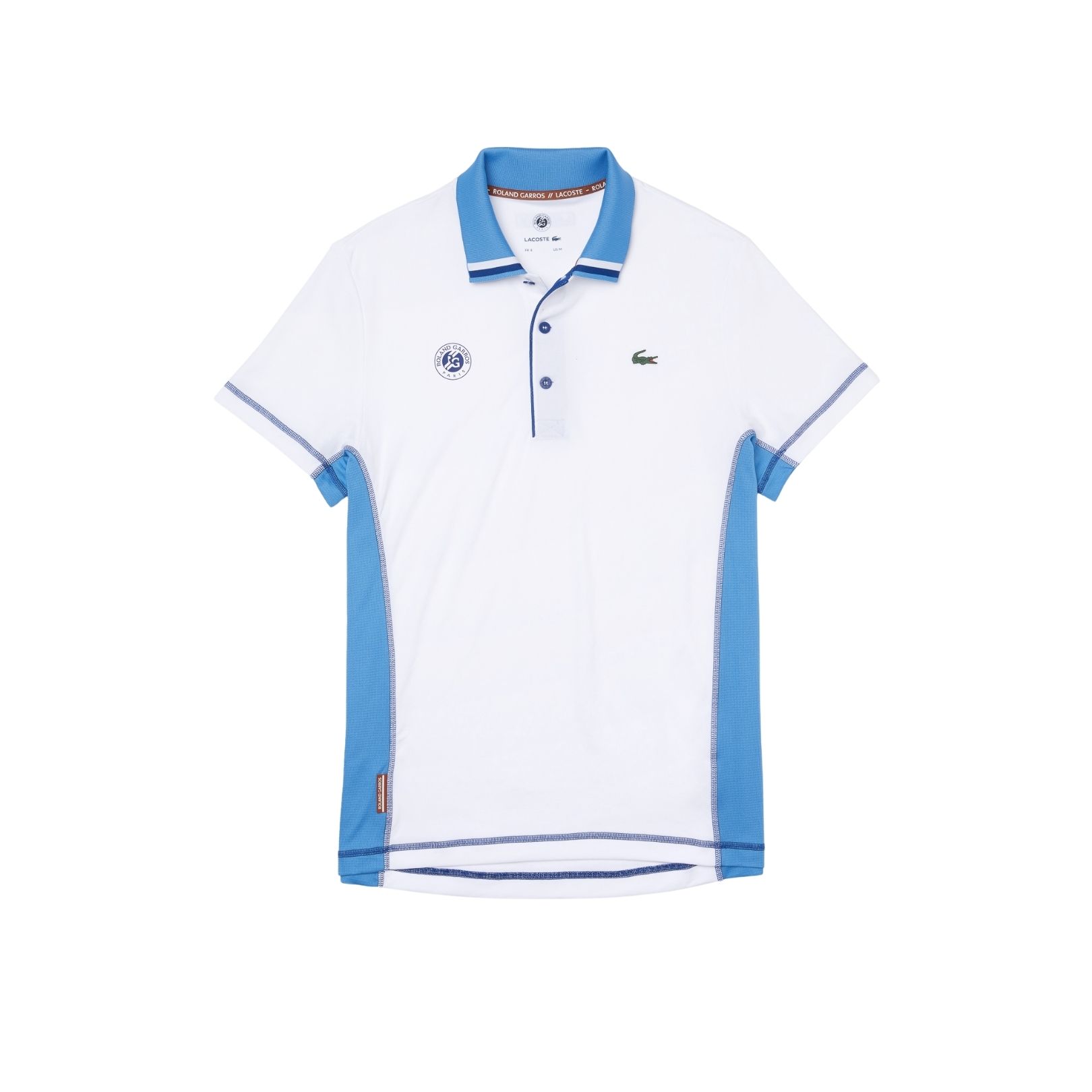 Lacoste Sport Roland Garros Breathable Polo Shirt White/Blue - OLD