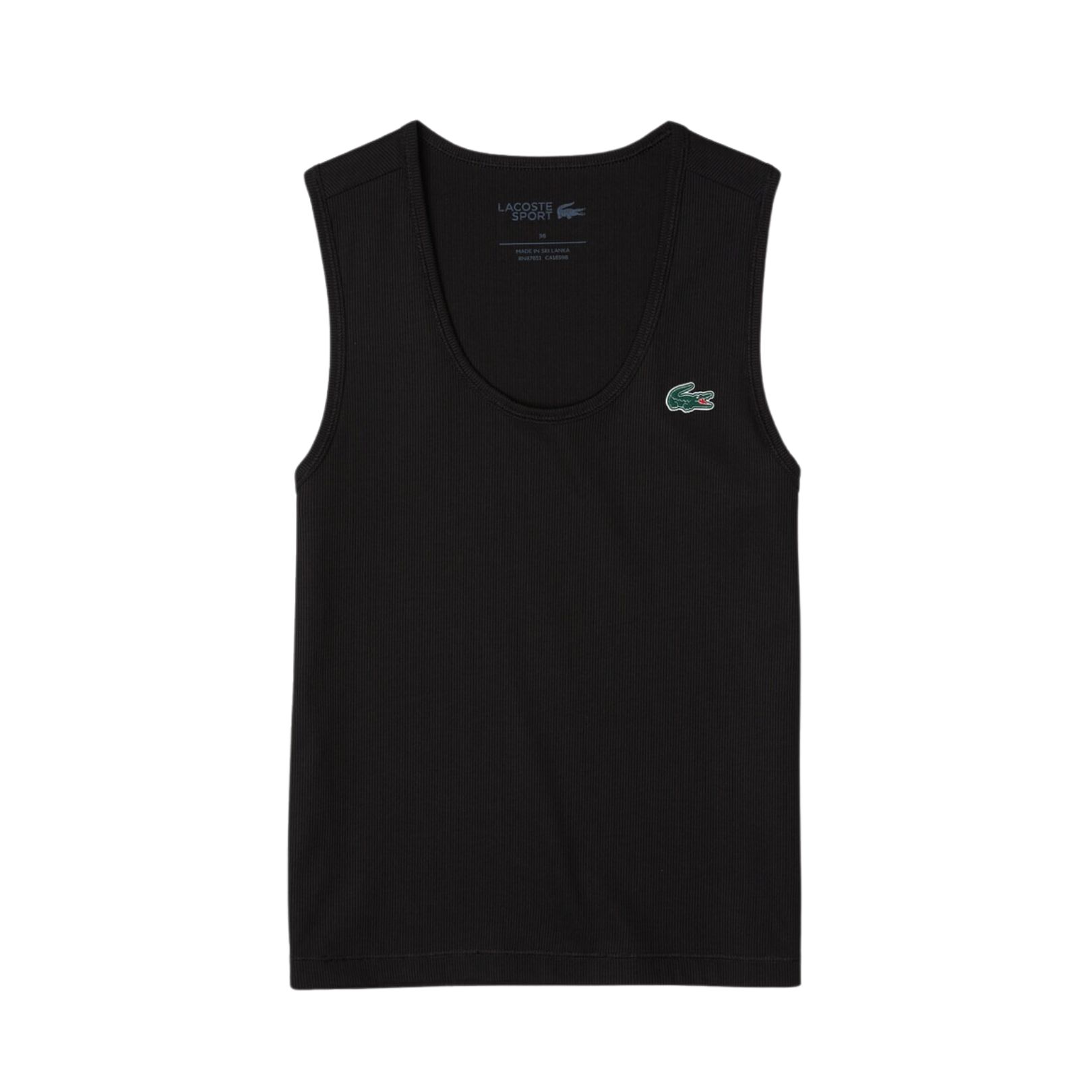 Lacoste Sport Slim Fit Ribbed Tank Top Black - OLD