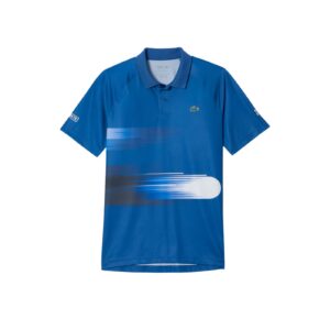Lacoste Sport x Novak Djokovic Print Stretch Polo Shirt Blue/White - OLD