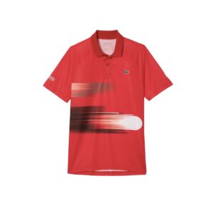 Lacoste Sport x Novak Djokovic Print Stretch Polo Shirt Red/White - OLD