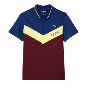 Lacoste Tennis x Daniil Medvedev Polo Shirt Navy Blue/Flashy Yellow/Bordeaux - OLD