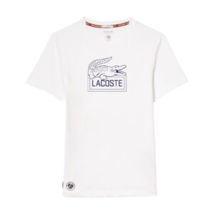 Lacoste Ultra-Dry Roland Garros Edition Tennis T-shirt White - OLD