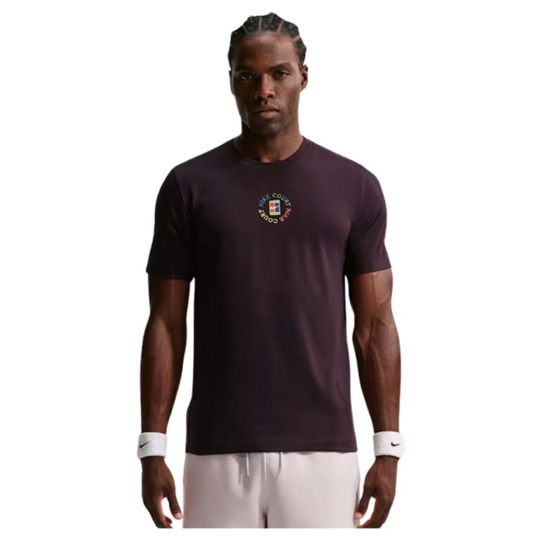 Nike Court Dri-FIT Heritage T-shirt Burgundy Ash