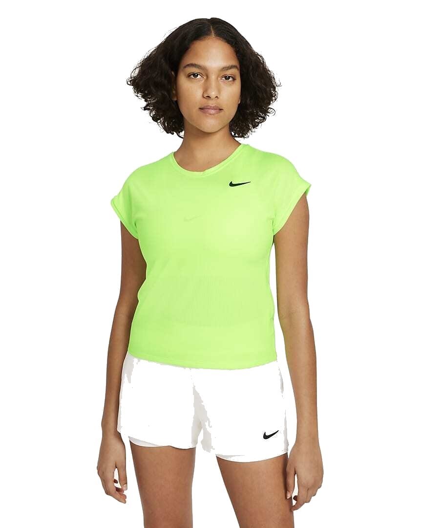 Nike Court Dri-Fit Victory T-shirt Dame Lime Glow/Black - OLD