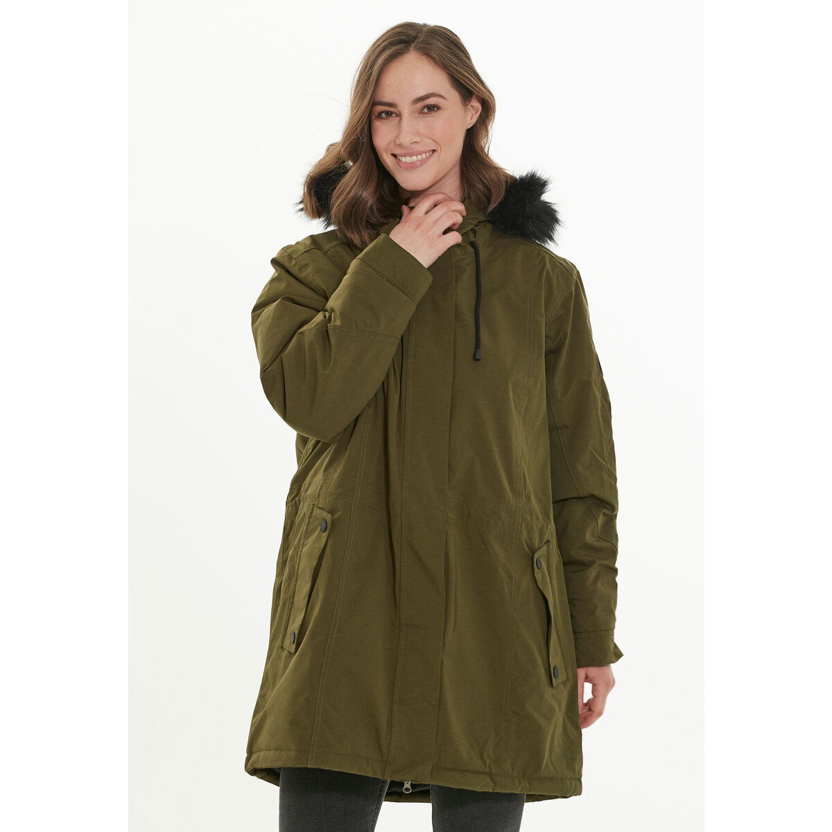 Whistler Nala Melange Parka Vinterjakke Dame, olive
