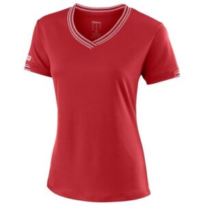 Wilson Team Dame V-Neck T-shirt Rød - OLD
