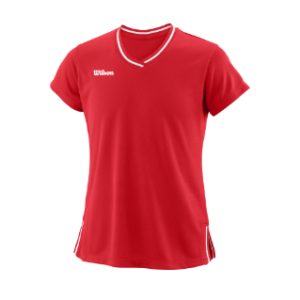 Wilson Team ll V-Neck T-Shirt Girl Red