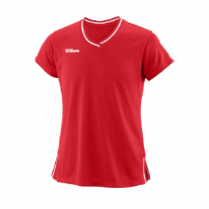 Wilson Team ll V-Neck T-Shirt Girl Red - OLD