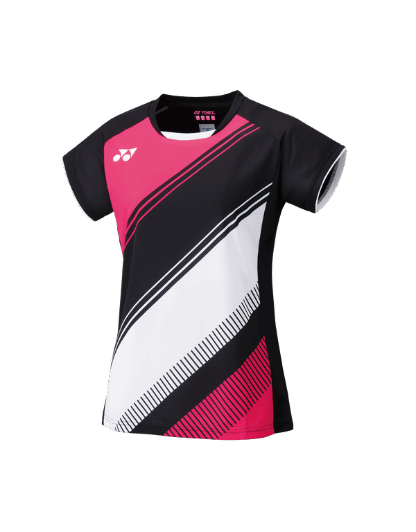 Yonex Crew Neck T-shirt Tournament 20591EX Dame Black/Pink - OLD