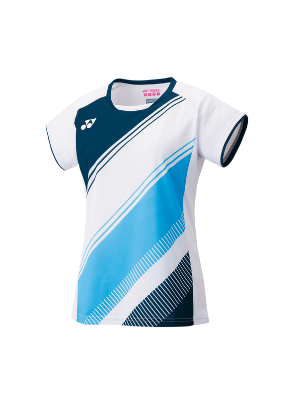 Yonex Crew Neck T-shirt Tournament 20591EX Dame White/Blue - OLD
